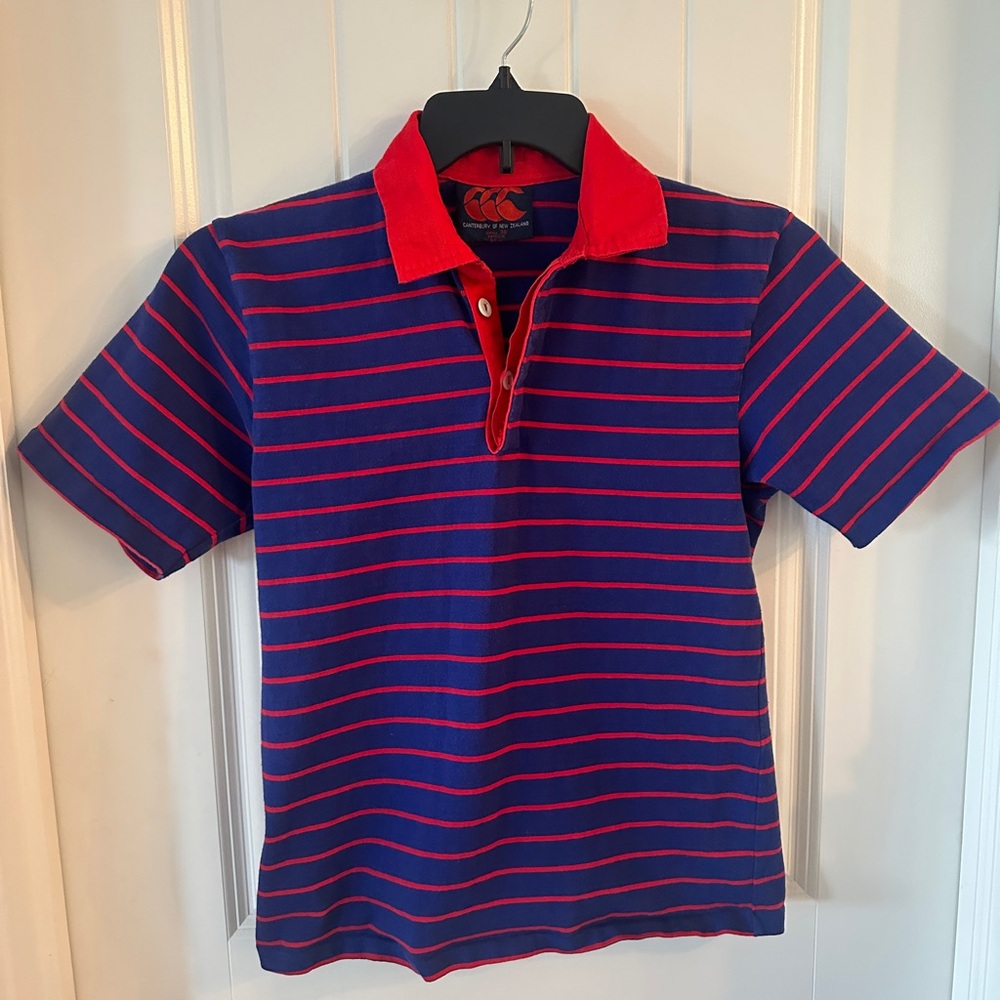 Vintage Canterbury of New Zealand Striped Polo Size Small